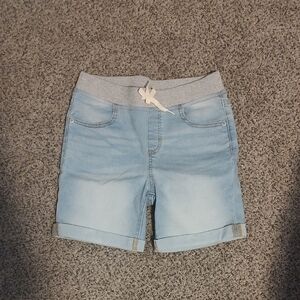 WONDER NATION Light Blue Denim Shorts with Gray Waistband